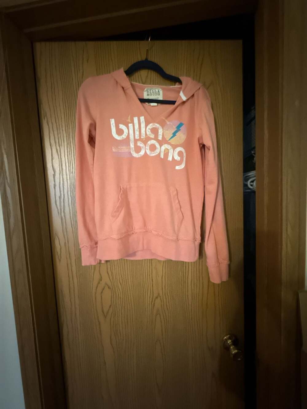Billabong Women's Graphic Hoodie Peach Size M